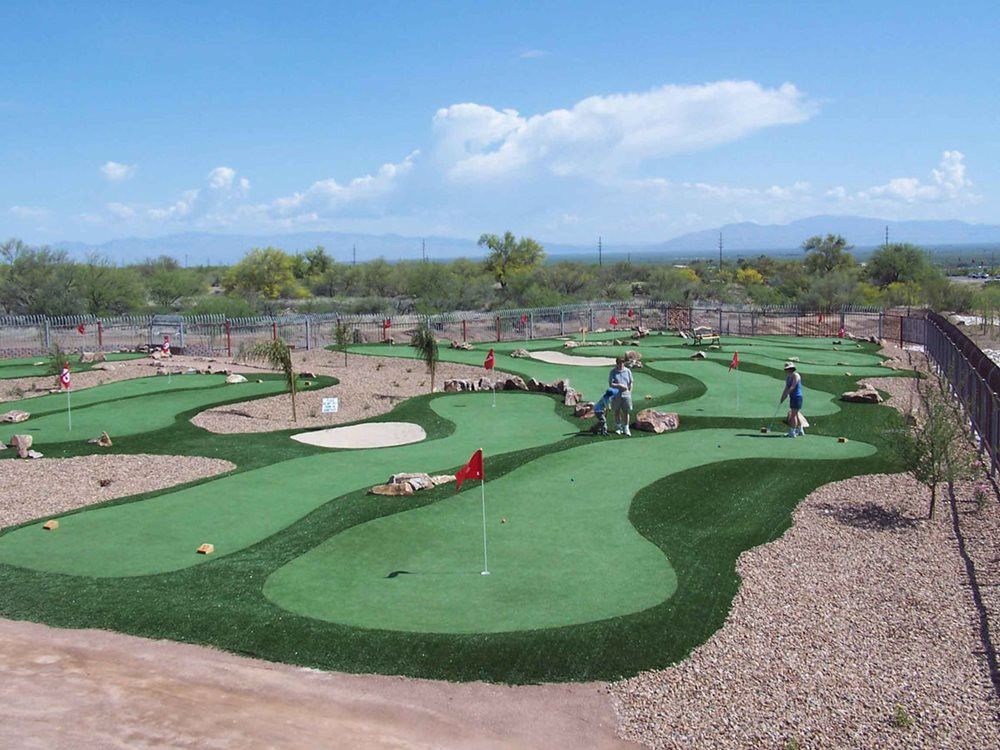 Flagstaff putting green grass